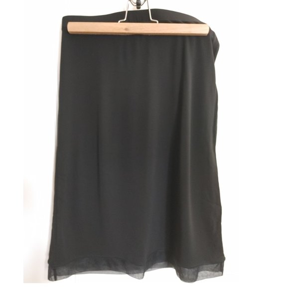 DKNY BLACK SKIRT WITH HEMLINE CHIFFON DESIGN UK S - Picture 3 of 4